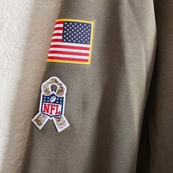 Nike Las Vegas Raiders Hoodie Salute To Service Therma-FIT Youth L Black Green - Picture 3 of 8